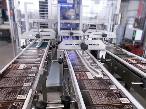Chocolate tablet packing line with Ixapack tablet storage system