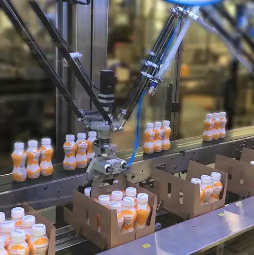 Encaissage de bouteilles en plastique pour le secteur des produits laitiers