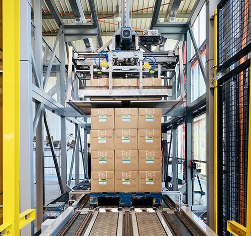 Palettiseur de caisses de gourdes Ixapack